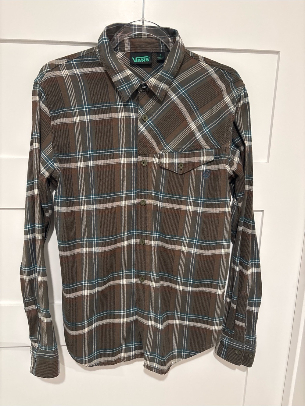 Vans Men’s Brown Plaid Button-Down Shirt